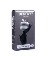 Перчатки одноразовые нитриловые Benovy Черные 3.5 гр. S 100 шт Перчатки одноразовые нитриловые Benovy Черные 3.5 гр. S 100 шт